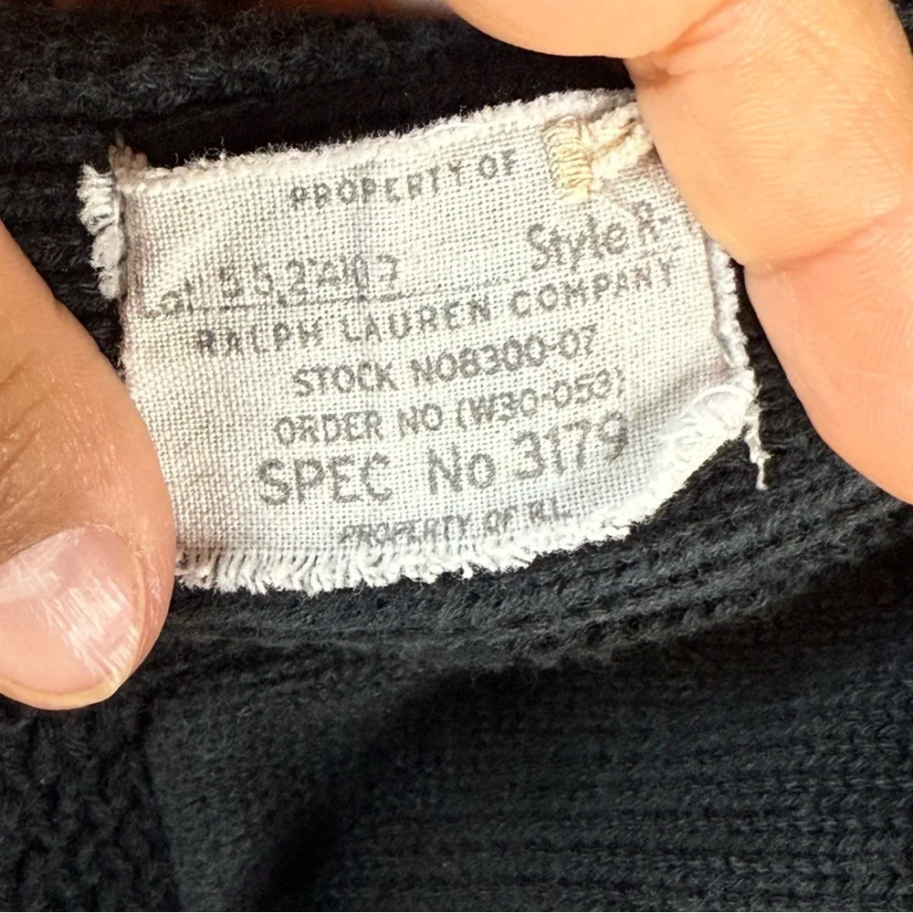 Ralph Lauren Men's Black Button-Up Sweater SZ:L
